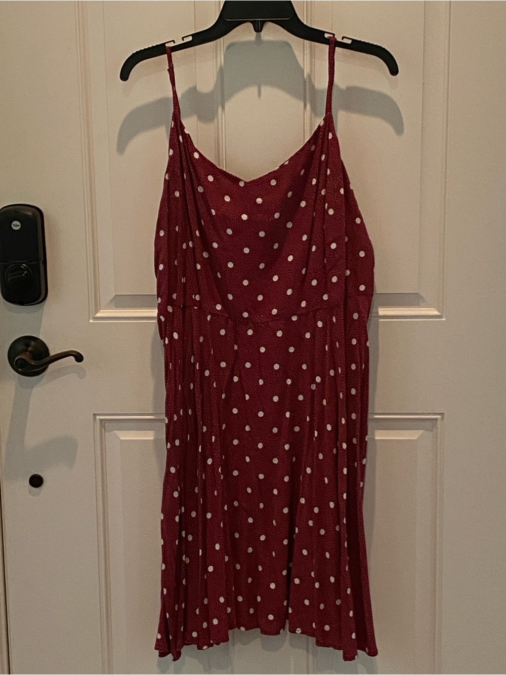 Old Navy Burgundy Dress with White Polka Dots sundress